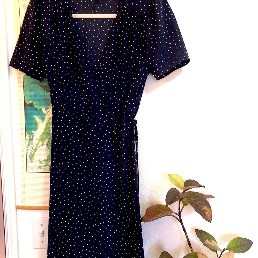 Polka dot wrap dress by Everly